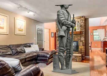 Clay Higgins’ Wife Not Sure That Her Husband’s New 15ft Confederate Statue Fits In With Living Room Decor